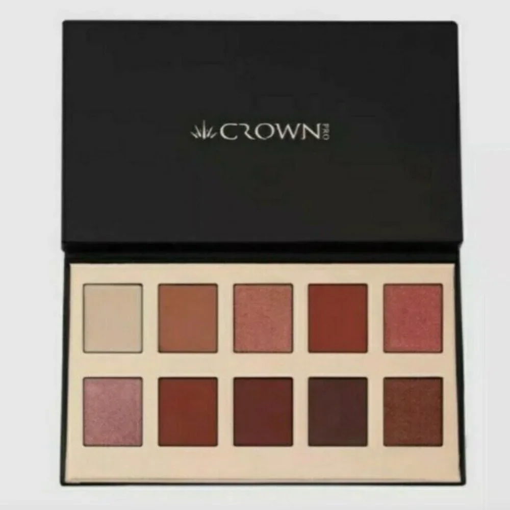 Crown Pro Eyeshadow Palette 10 Colors Fuego Collection/ Warm Tones- NIB